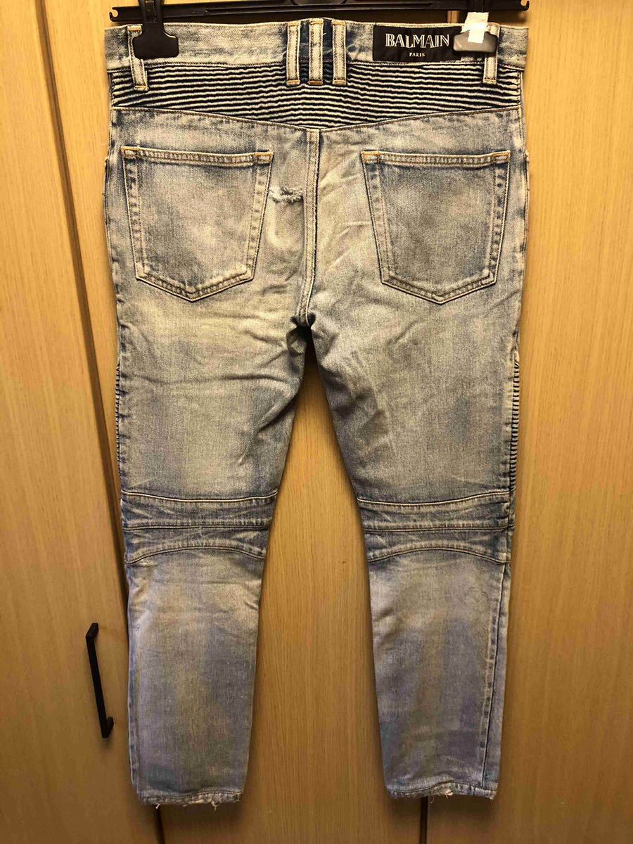 国内正規 17SS BALMAIN バルマン ダメージ クラッシュ 加工 蛇腹