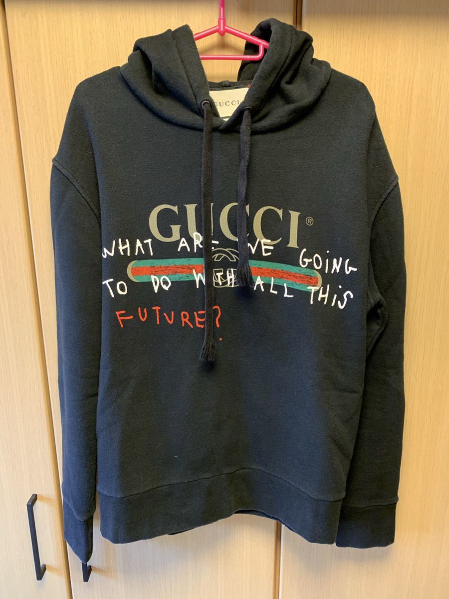 正規 17AW GUCCI グッチ Coco Capitan Logo ココキャピタン ヴィンテージ加工 プルオーバー パーカー フーディー XS 475374 X3I09