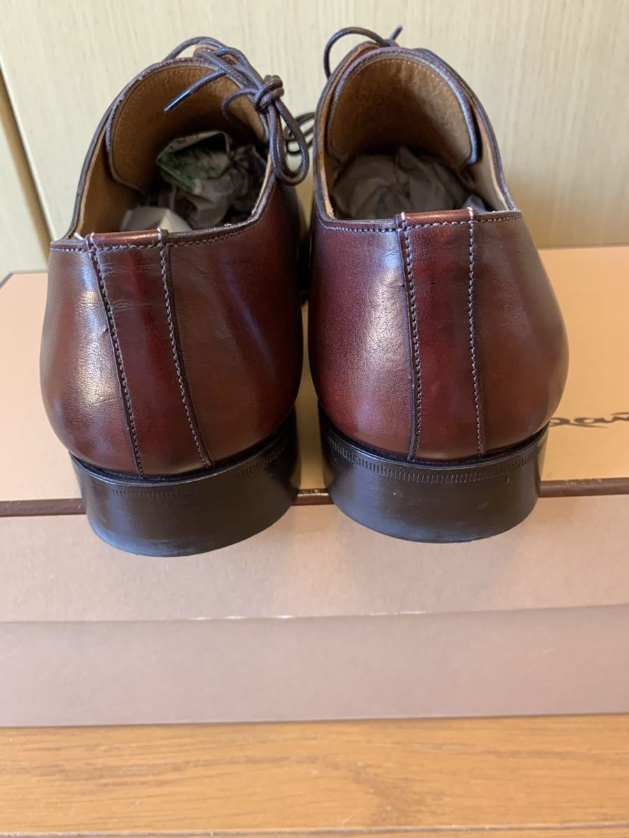 正規 SANTONI サントーニ プレーントゥ ドレスシューズ 赤茶 6