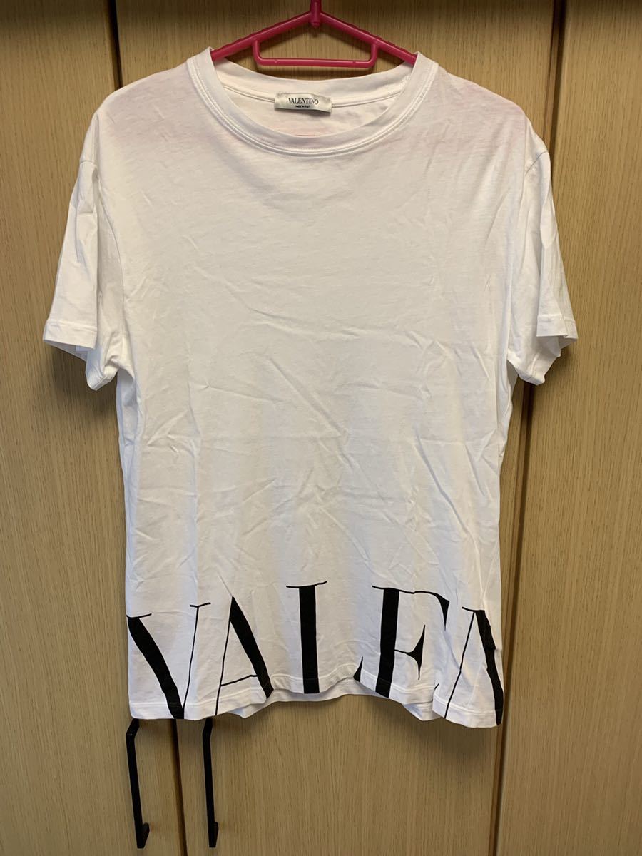 正規 20SS VALENTINO ヴァレンティノ 裾 ロゴ クルーネック Tシャツ カットソー 白 XS UV3MG07D6M3