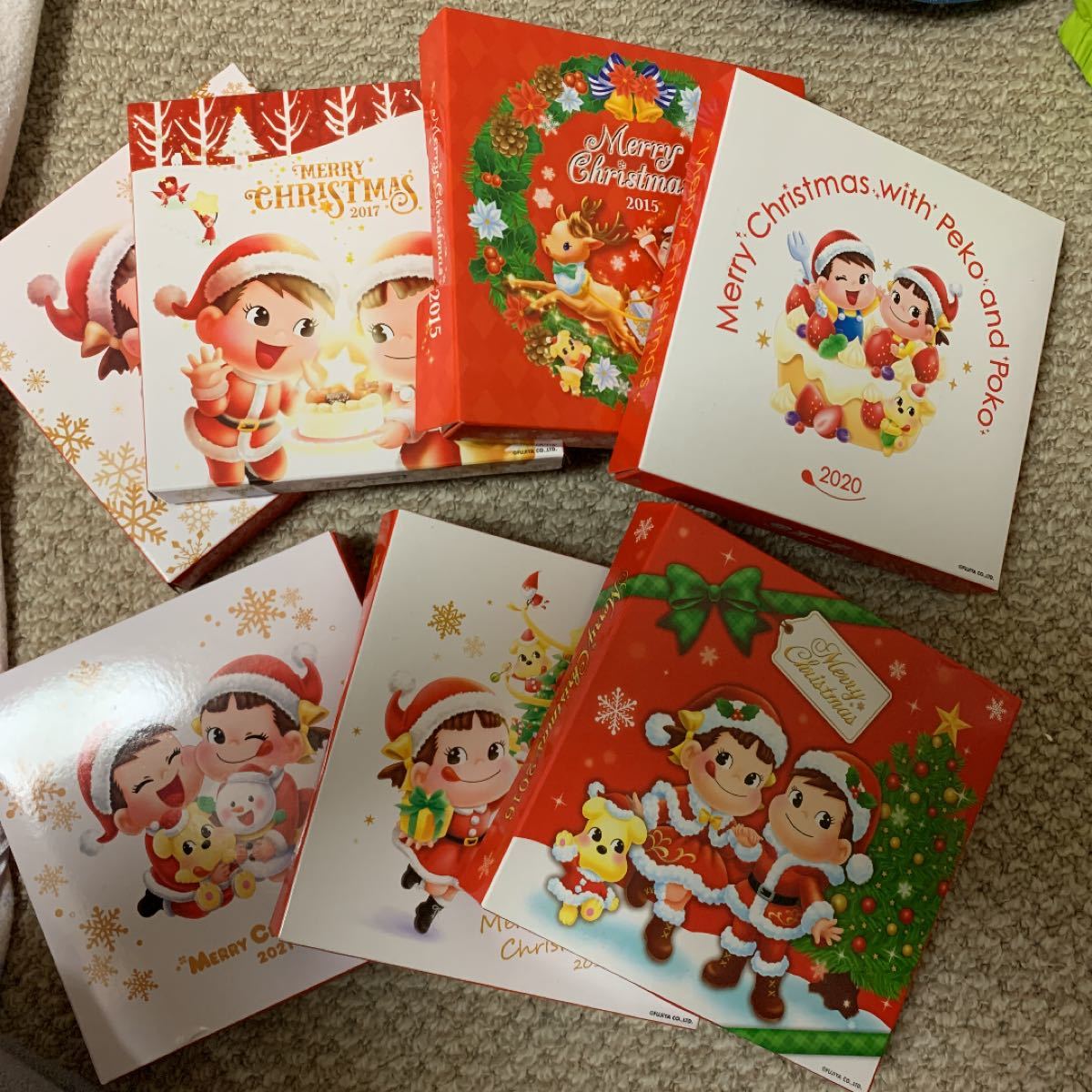 クリスマスプレート 不二家 ペコちゃん 7枚セット 限定品 クリスマスプレート 不二家 ペコちゃん 7枚セット 限定品