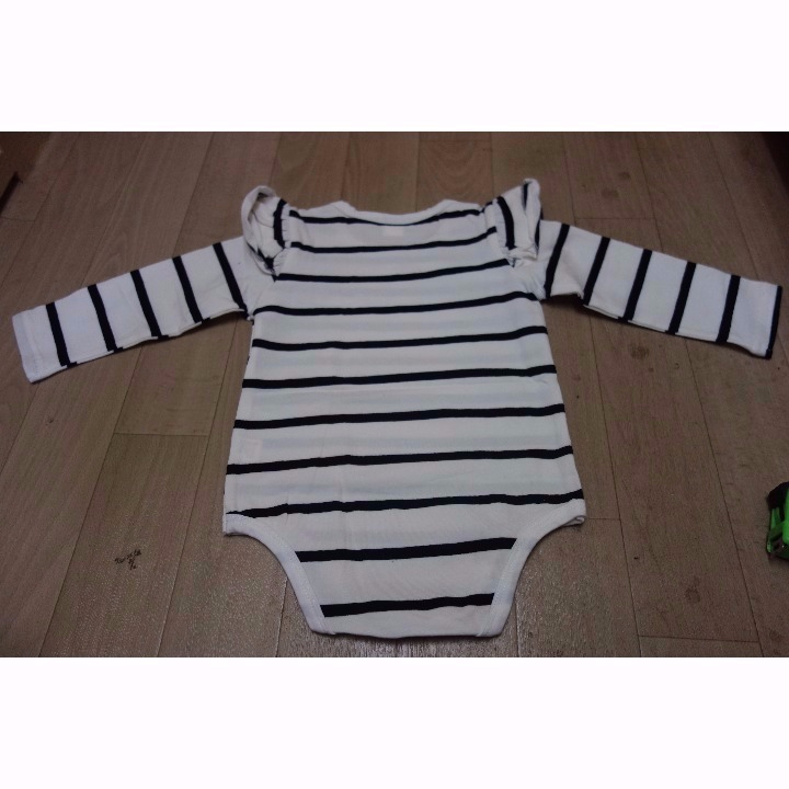 80 size [ new goods unused ] border pattern rompers Kids baby fashion baby clothes top and bottom long pa- Northern Europe stylish lovely Korea child clothes 