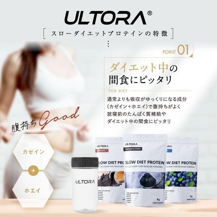 新品未開封】ULTORA スロー ダイエットプロテイン カフェラテ風味 1kg
