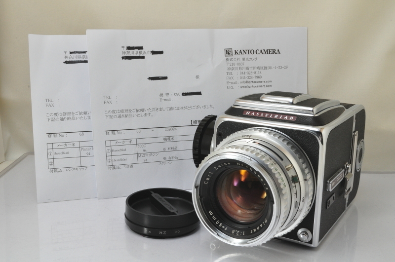 極上品 Hasselblad 500C Planar 80mm F/2.8 C Lens A12 Film Back 整備済み♪♪#5244 