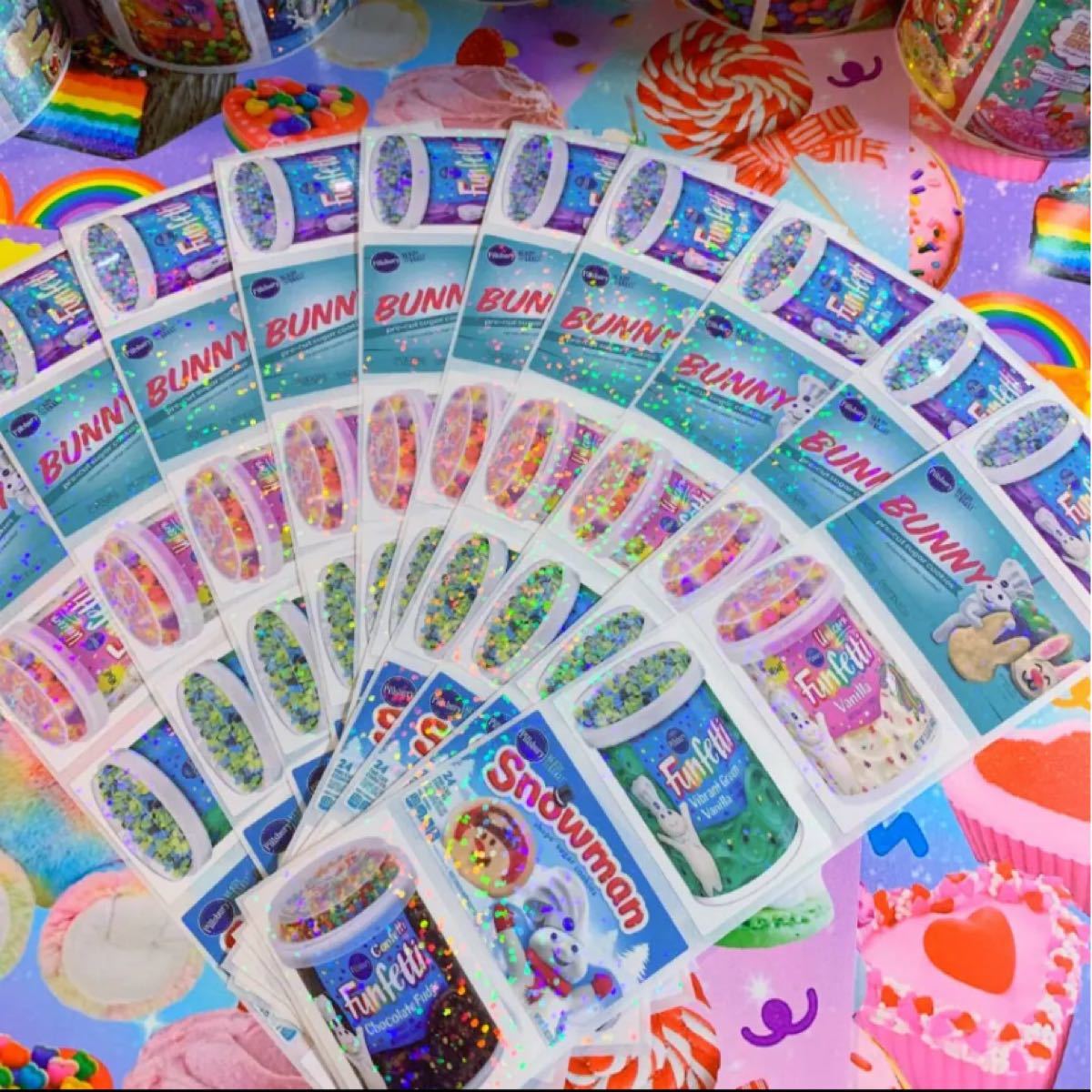 PayPayフリマ｜ロールシール シール 切り売り 海外お菓子デザイン カット売り 20シート(シール枚数120枚)