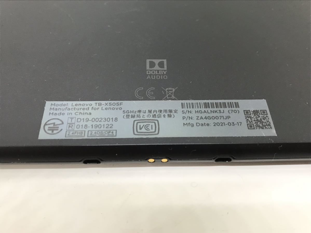 【ジャンク】 Lenovo Tab M10 TB-X505F スレートブラック 2GB+16GB タブレット アカウントロックあり 初期化済み_画像5