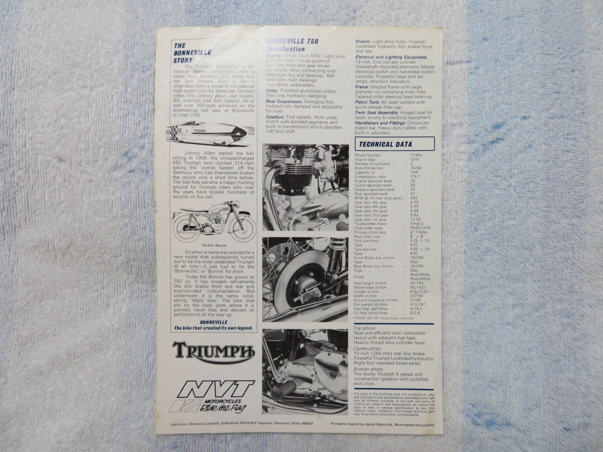 F)　トライアンフ　Triumph　750　500　当時物_画像2