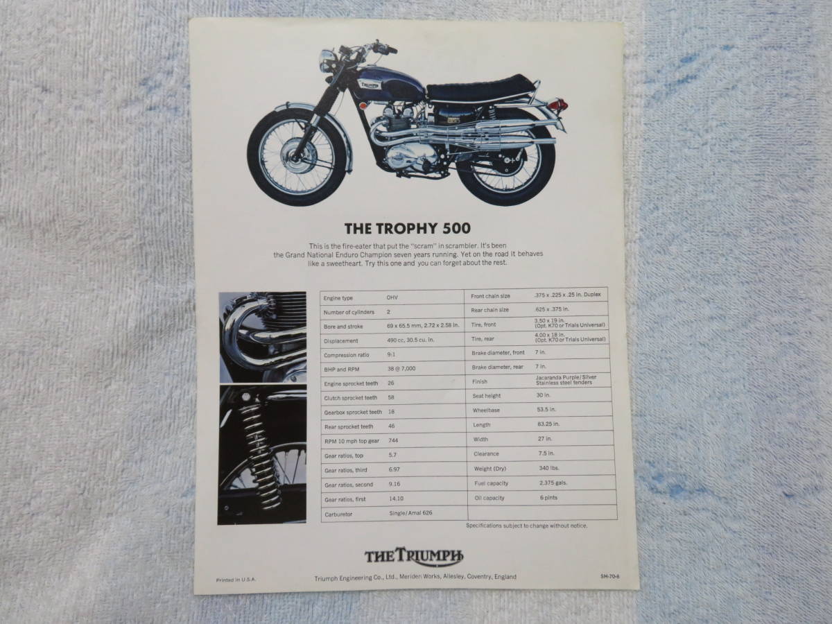 F)　トライアンフ　Triumph　750　500　当時物_画像5