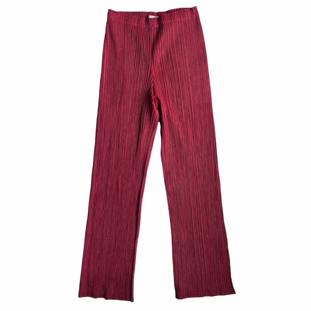 プリーツプリーズ ストレートパンツ 2 赤 ピンク PLEATS PLEASE vsv