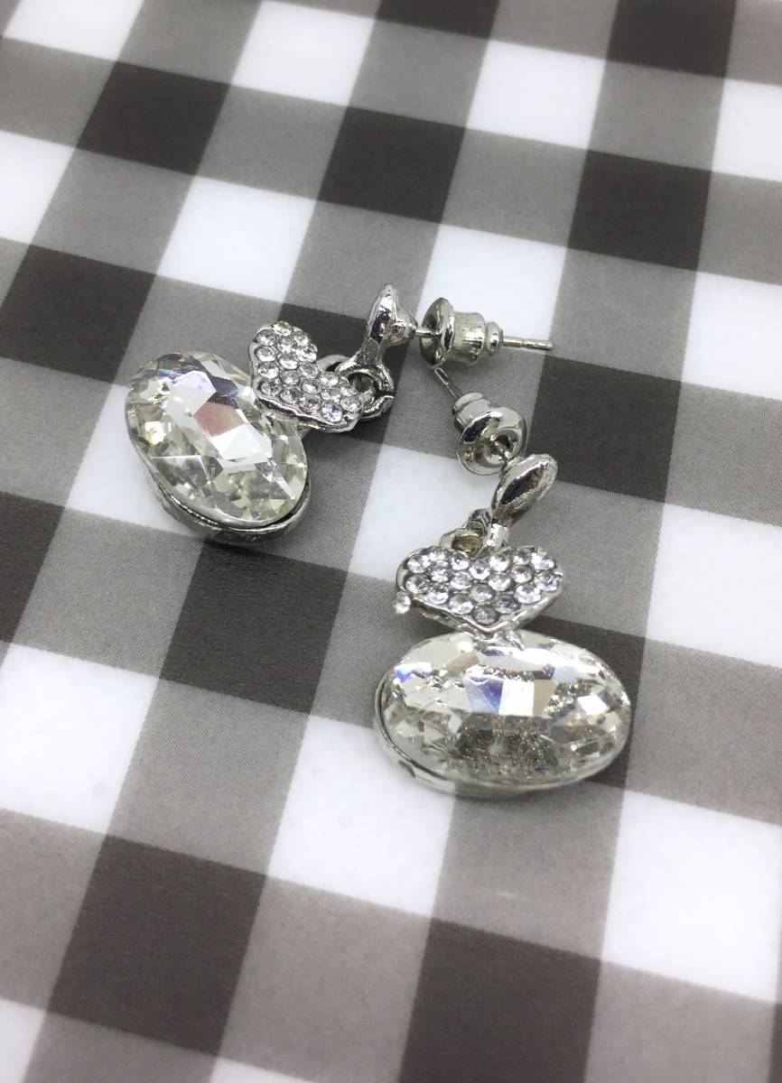 AP056 free shipping Fashion Jewelry stud earrings Heart largish gem motif piece .. rhinestone small pra swaying 