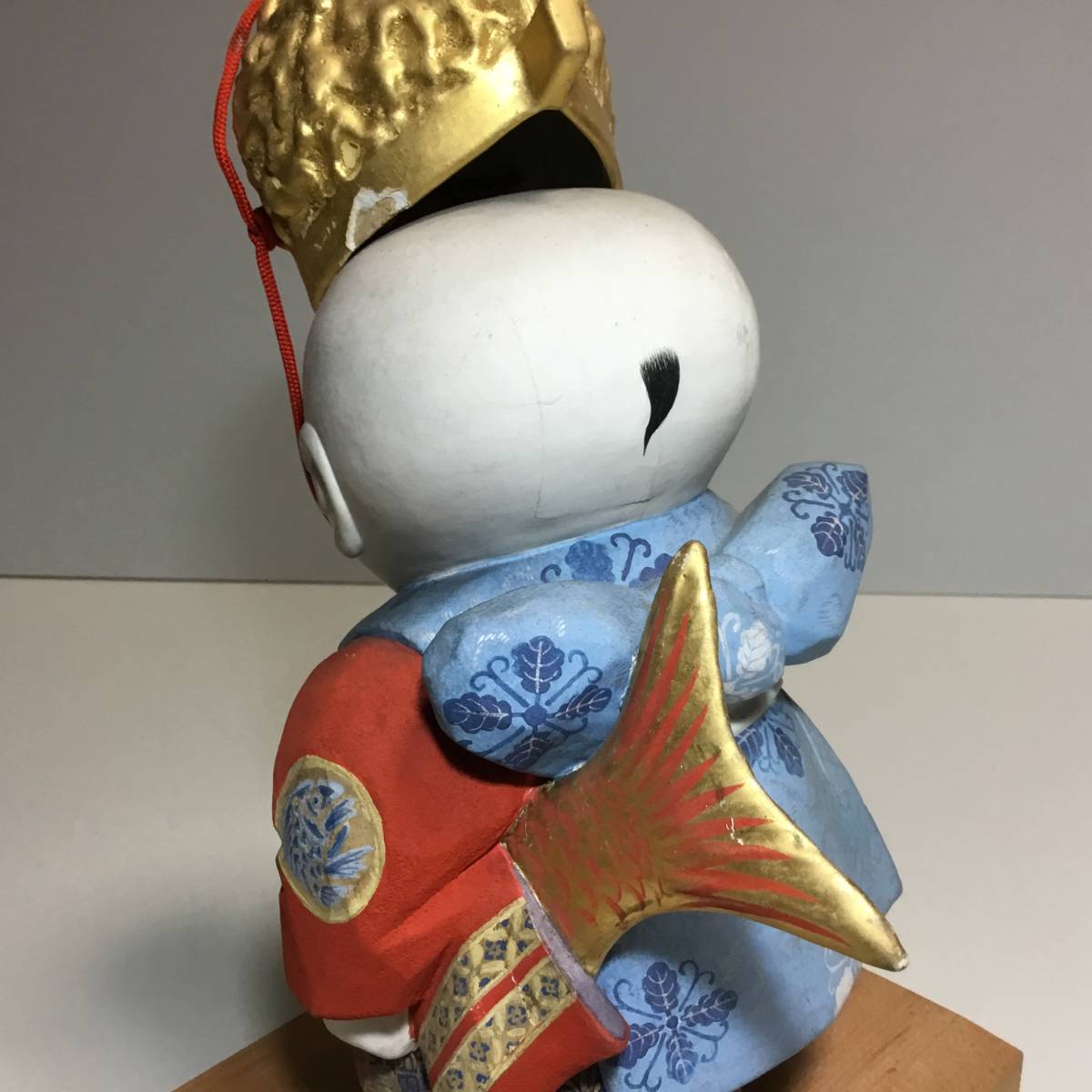 ◇古い御所人形 大振り 鯛持ち◇傷みあり 木彫? 雛人形 五月人形