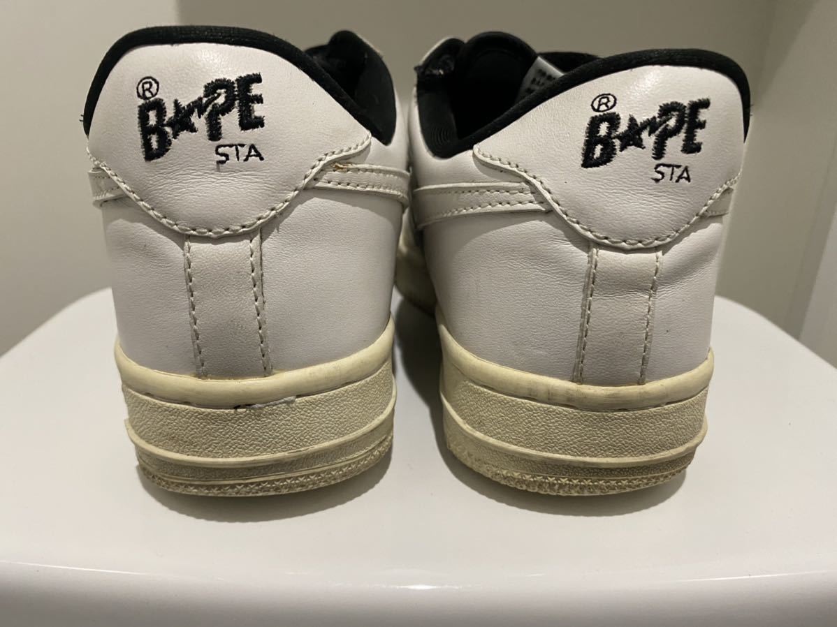 APE BAPESTA 白×黒 US7_画像3