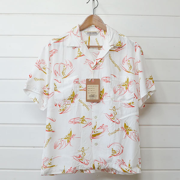 新品 スタンダードカリフォルニア SURFER HAWAIIAN SHIRTS シャツ S ホワイト STANDARD CALIFORNIA｜9i0904*A