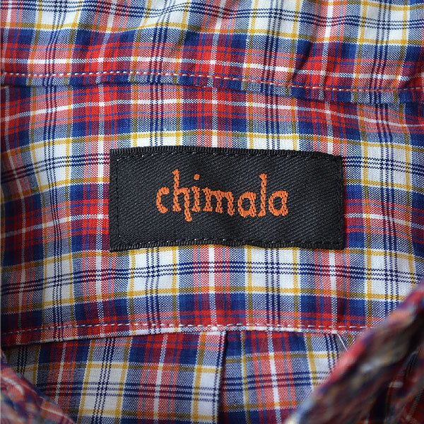 chimalalchimala short sleeves check pattern work shirt l/5i2851*A