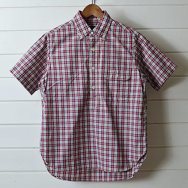 chimalalchimala short sleeves check pattern work shirt l/5i2851*A