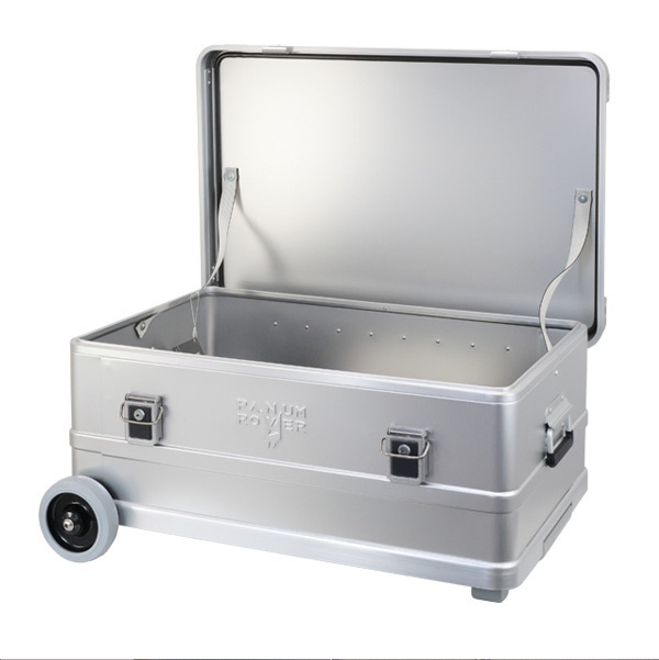 PANUMROVER アルミコンテナ コンテナボックス 70L ハンドル/キャスター付き 収納ボックス ケース テーブル キャンプ用品 アウトドア 4