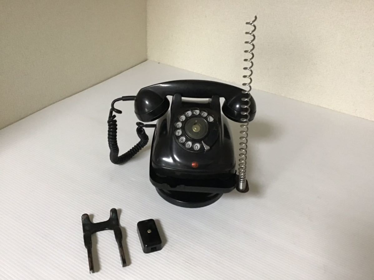 オンライン限定商品】 ☆レトロ☆ 黒電話 台付 4号C共電式 電話機
