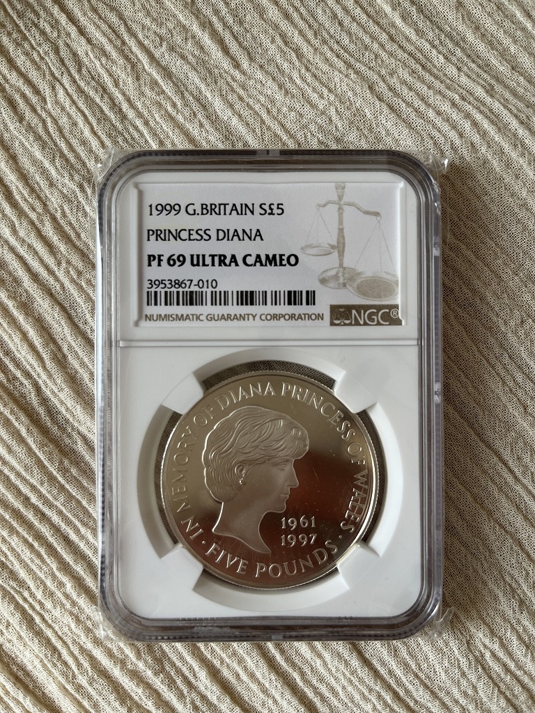 1999年 イギリス ダイアナ妃 追悼記念 5ポンド 銀貨プルーフ NGC