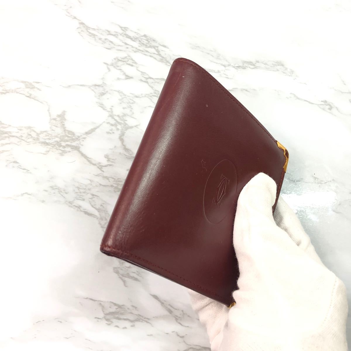 比較的美品】Cartier カルティエ マストライン 二つ折り財布