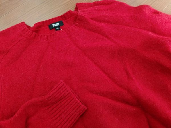 kkyj5374 ■ ユニクロ ■ ニット セーター トップス ウール 赤 XL_画像7