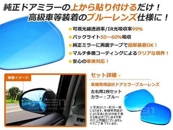 【送料無料】エブリィバン ブルーレンズミラー DA64V ワイド 広角仕様 ブルーミラー H17.8～マイナーチェンジ迄 サイドミラー ドアミラー_画像3