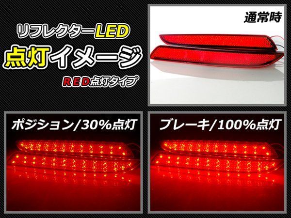 純正交換式 LEDリフレクター ストリーム RN6 RN7 RN8 RN9 レッド RN6・7・8・9 H18.7～ ホンダ リア エアロ テール ブレーキ バックランプ_画像3