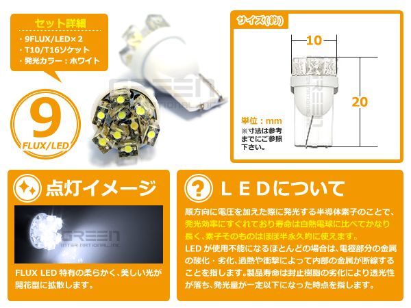 【メール便送料無料】 LED ナンバー灯 キャリー DA/DB41/51系 H1.5～H3.8 T10 T16 ホワイト 白 2個1セット 左右 【純正交換用 フロント_画像2