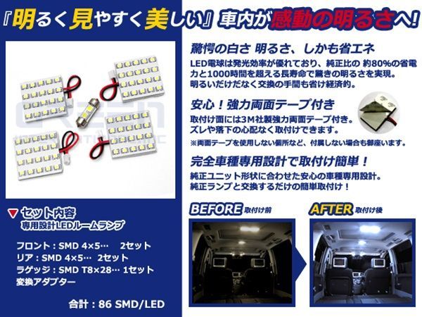 【メール便送料無料】 LEDルームランプ CX-5/CX5/CX 5 KEEAW系 H24.2～ 86発【マツダ SMD 室内灯 ルームランプ ホワイト 白_画像2