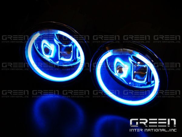  free shipping CCFL lighting ring built-in crystal glass foglamp MPV latter term LW series Mazda original type blue ring blue H8/H11 valve(bulb) correspondence 