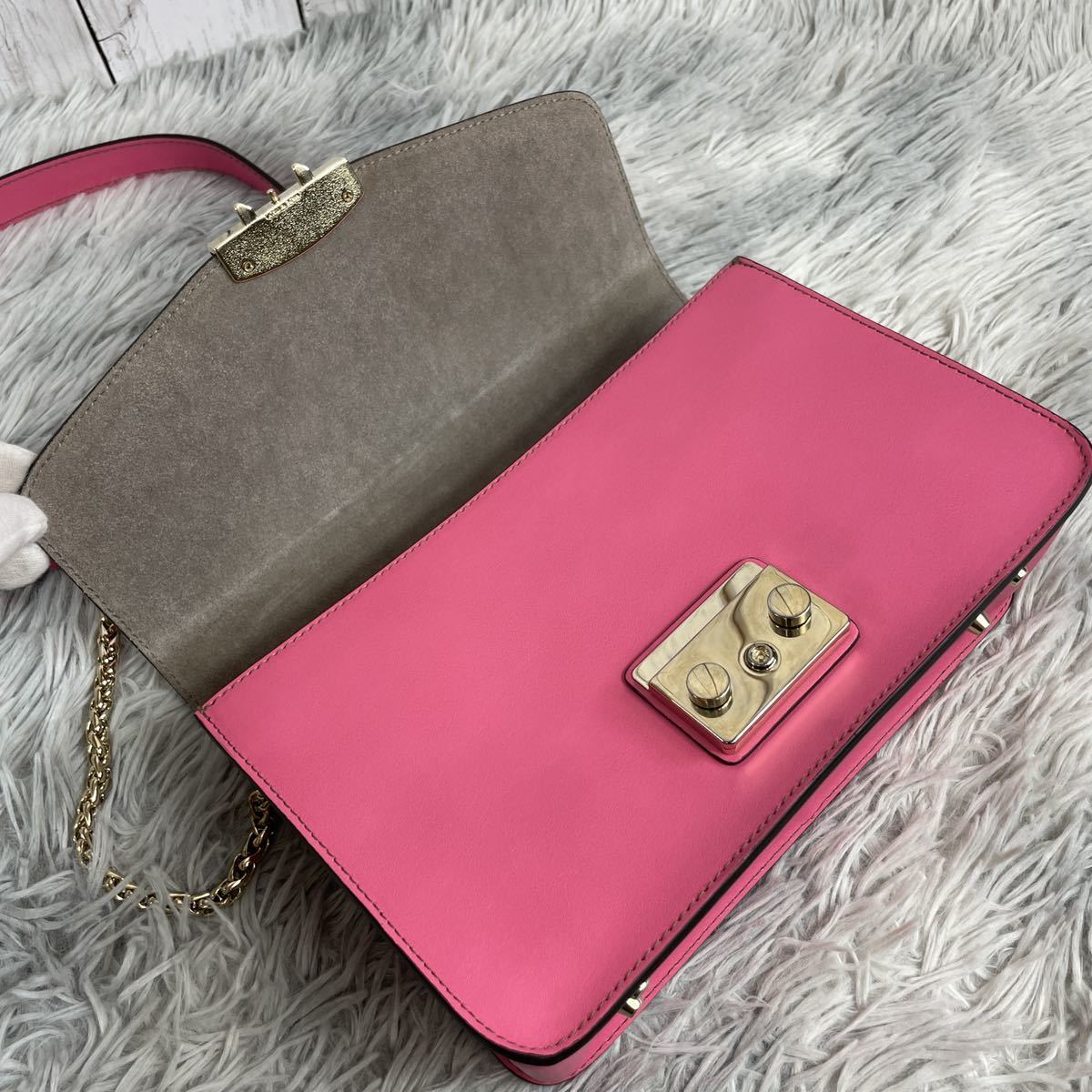 ○美品○FURLA フルラ ショルダーバッグ メトロポリス ピンク 保存袋