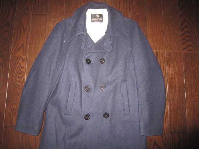 * American made Golden Fleece / melt n wool pea coat half coat reverse side quilting / 40( shoulder width 47 width of a garment 57 dress length 79 length of a sleeve 60) *