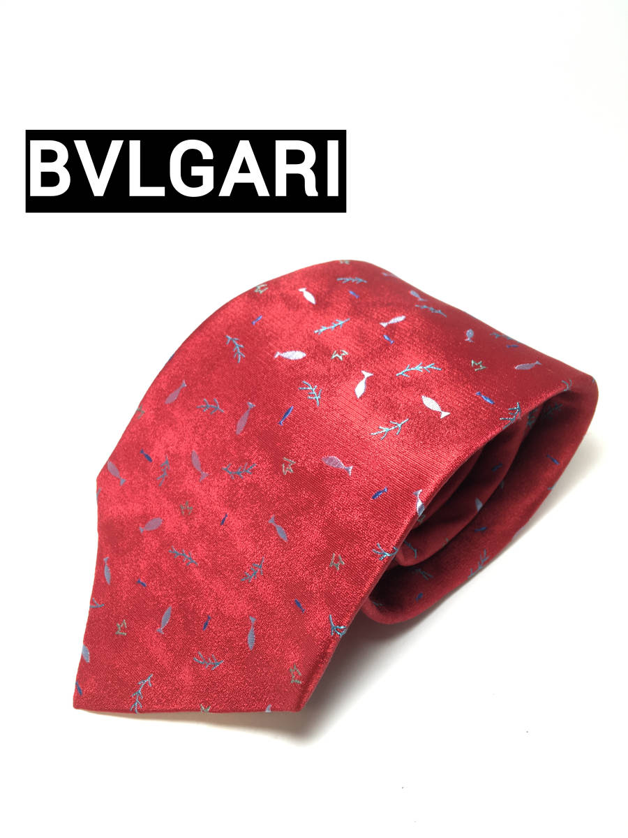 ブルガリ BVLGARI ネクタイ USED シルク 絹 赤 レッド ハイブランド レギュラー 上品 アニマル ネクタイ一般 -  www.gendarmerie.sn