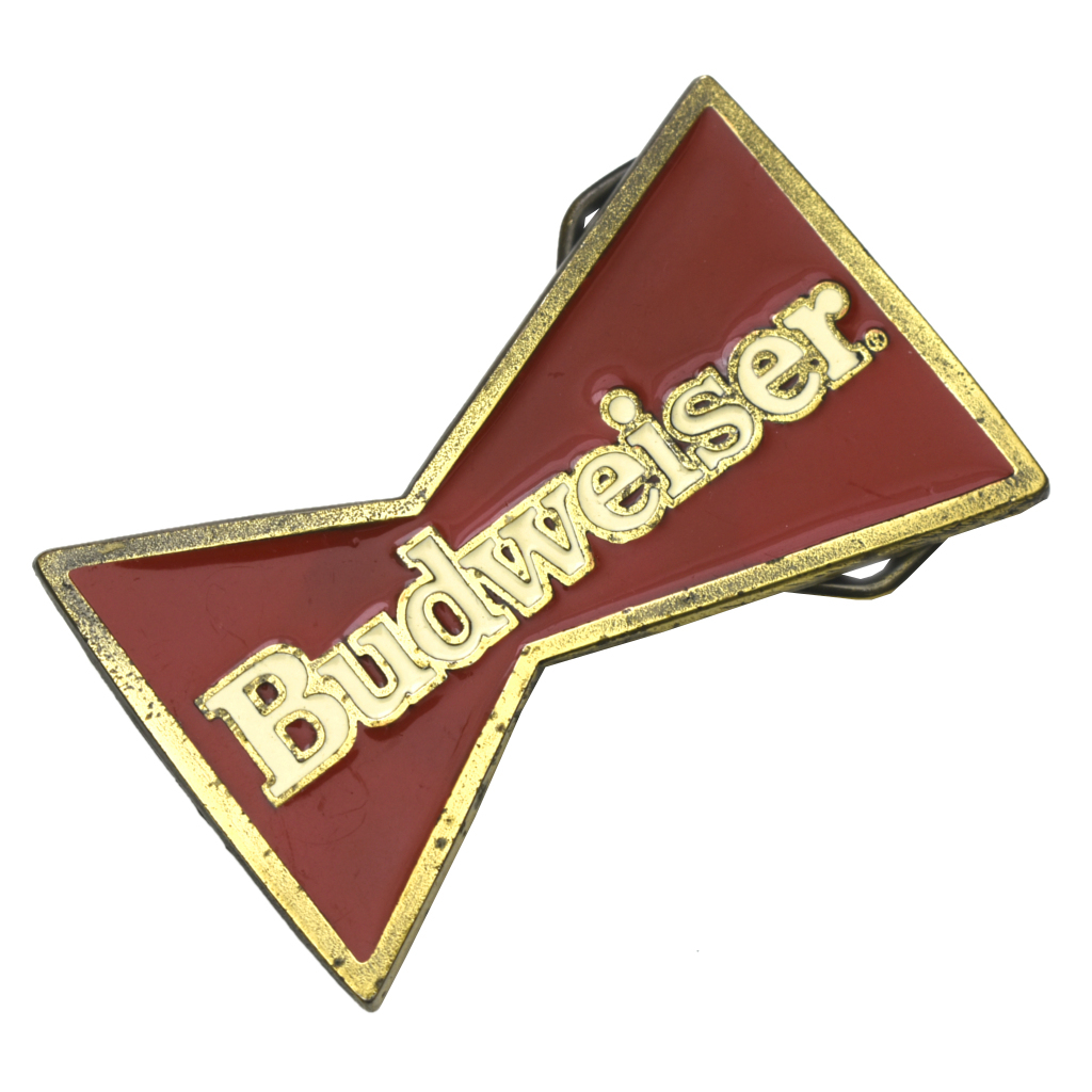 80s usa vintage THE GREAT AMERICAN BUCKLE CO. Budweiser バドワイザー ビール ブラス バックル ベルト アメリカ製 企業物 _画像1