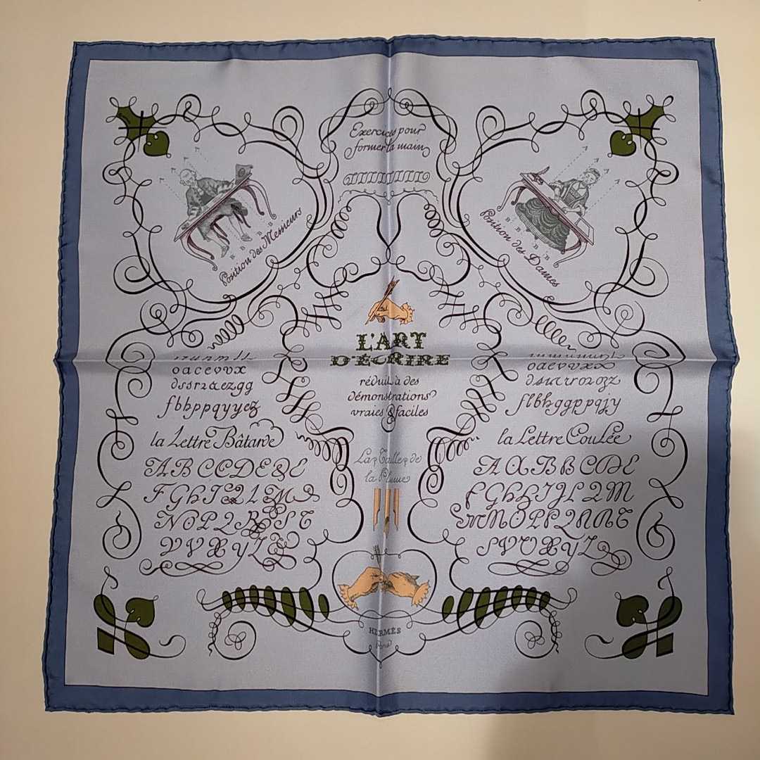 未使用品　エルメス プチ　スカーフ　L’ART D‘ECRIRE ガブローシュ　HERMES SCARF _画像7