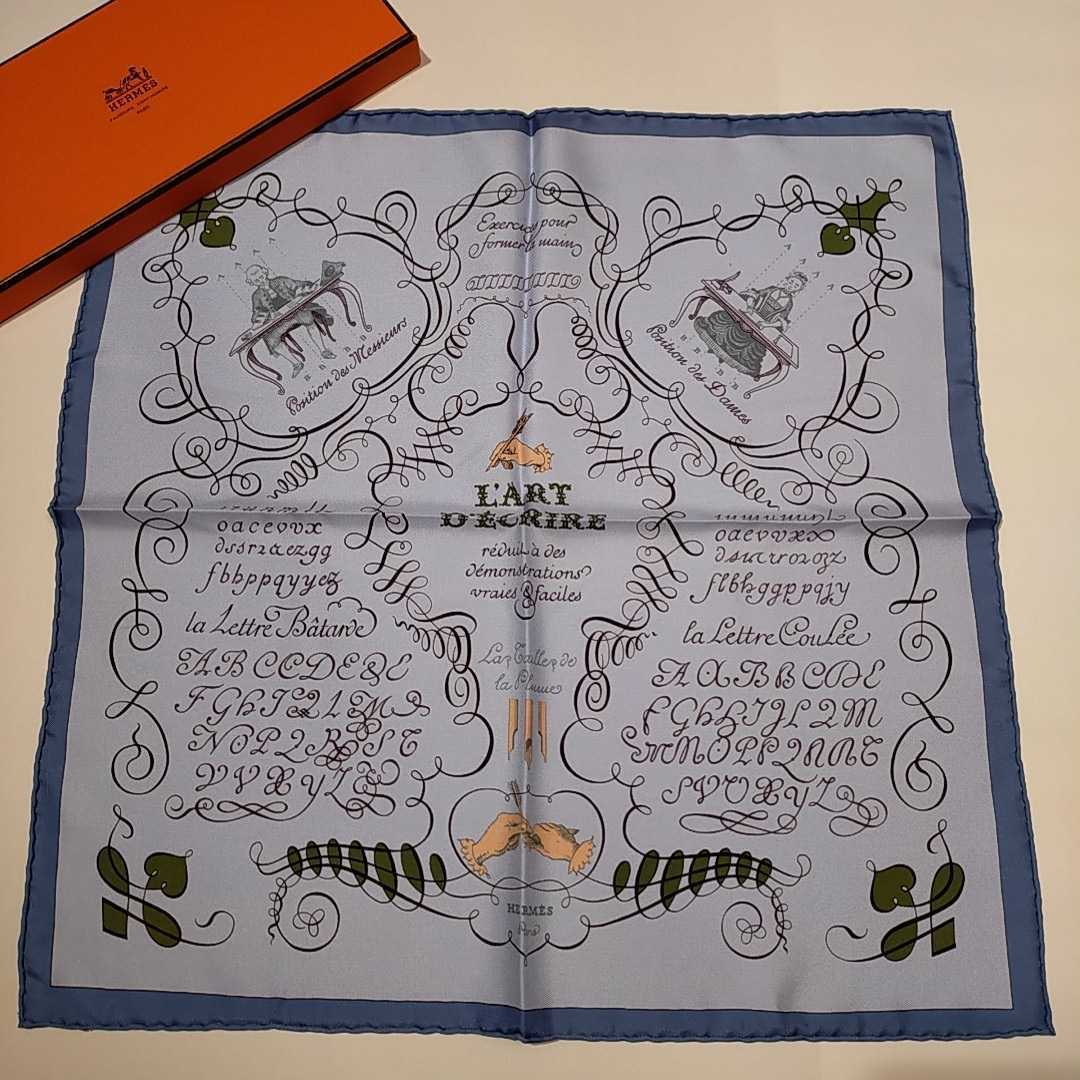 未使用品　エルメス プチ　スカーフ　L’ART D‘ECRIRE ガブローシュ　HERMES SCARF _画像1