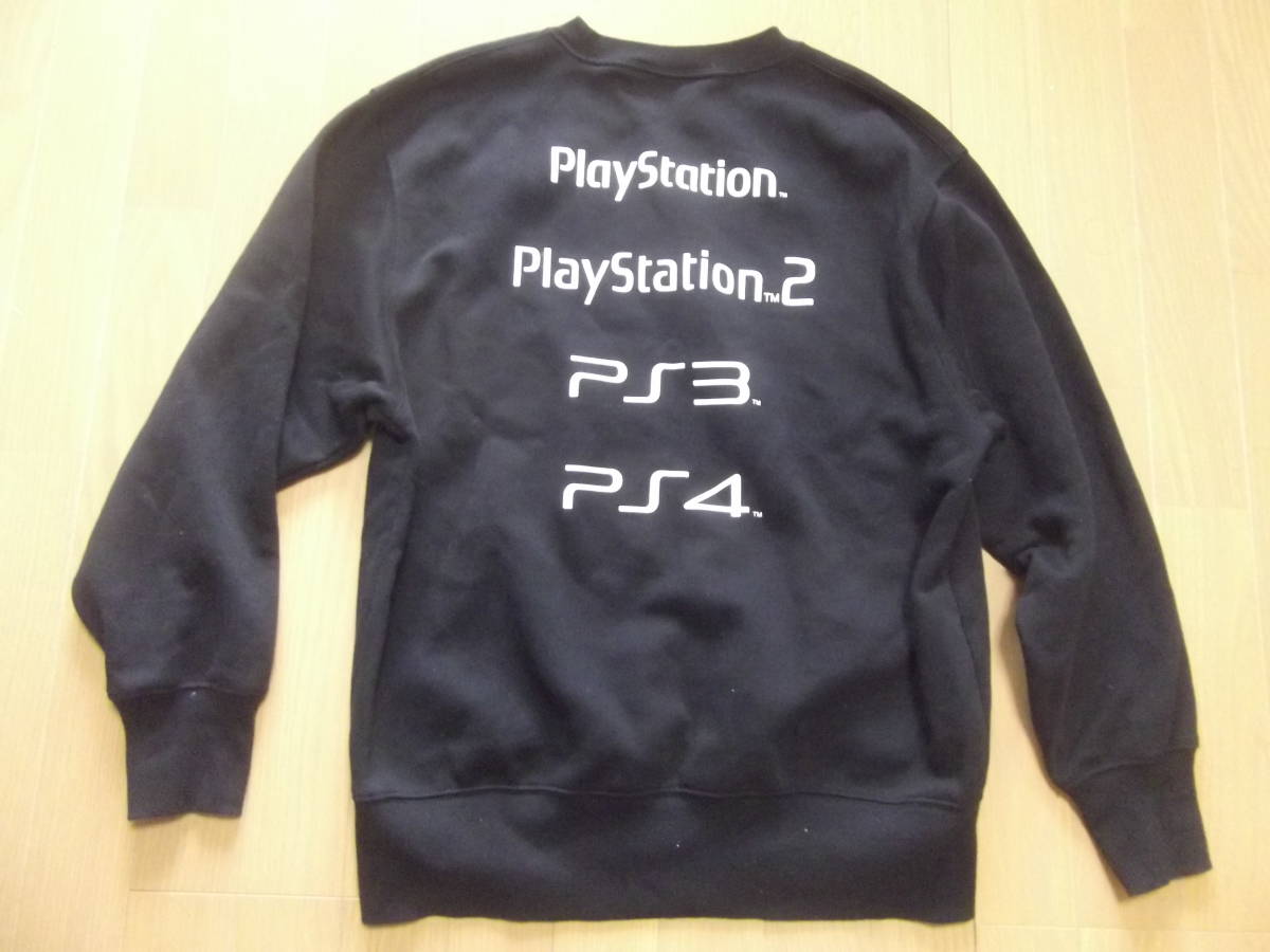 プレイステーションボタンデザイン【黒トレーナーＭサイズ 】公式タグ付き/PS2PS3PS4/SONY PlayStation/ブラック美品_背中