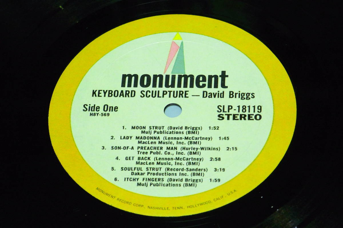 米オリジ DAVID BRIGGS KEYBOARD SCULPTURE（1969）SOULFUL STRUTカバー★US MONUMENT ORIG LP★SLP18119 ナッシュビルAチーム_画像2