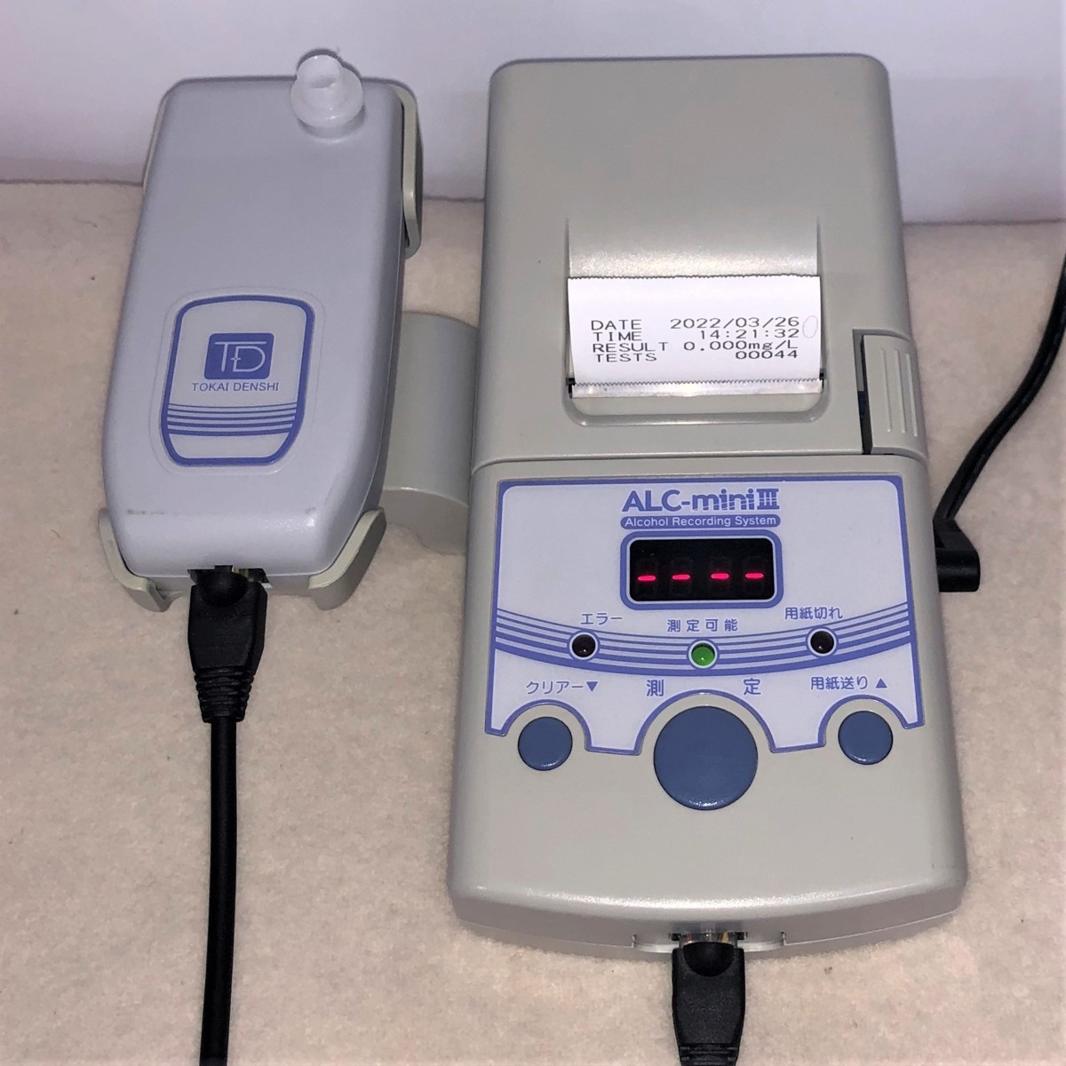 No.3送料無料/東海電子プリンター付き業務用アルコール測定器ALC