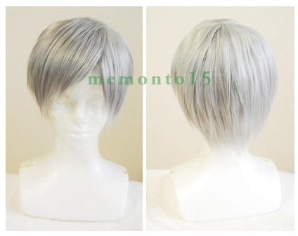  silver silver heat-resisting Short wig Haikyu!!!! ash feather lie-f costume play clothes set settled lie-f cosplay 