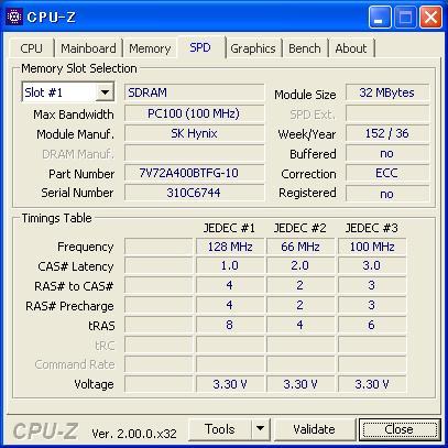 HYUNDAI (HYM7V72A400BTFG-10) PC66 SDRAM 32MB ECC ★旧型PC向けメモリ★_画像4