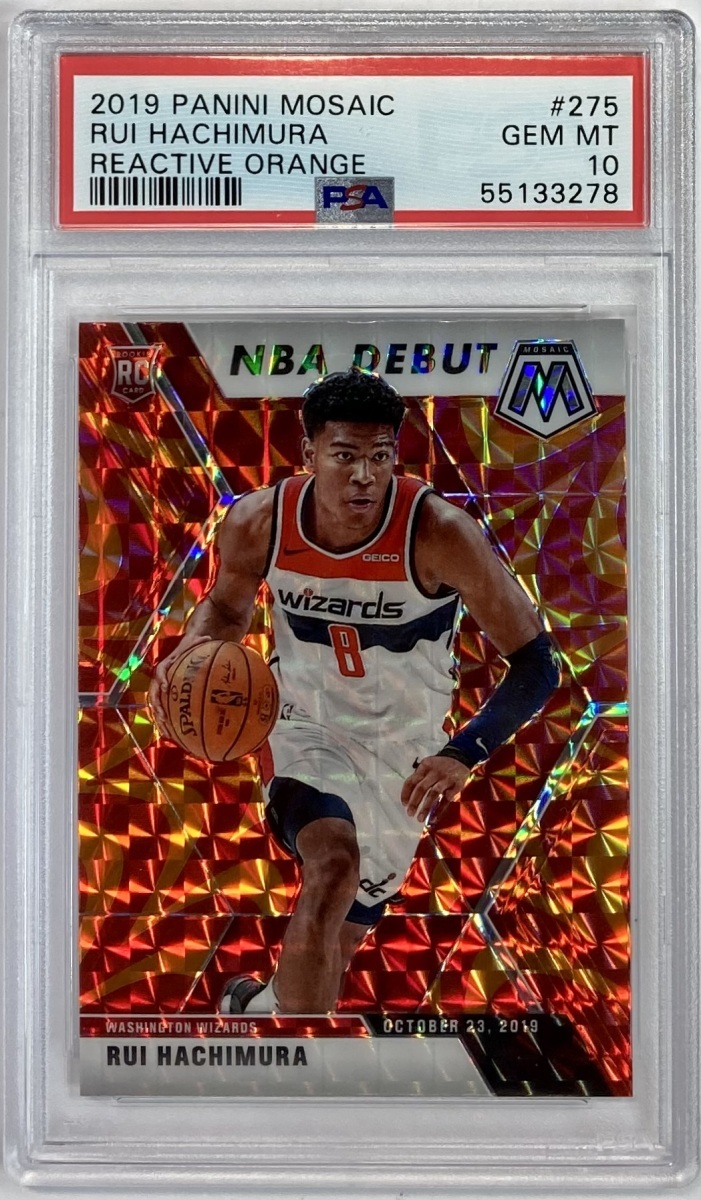 【鑑定済み!PSA10】八村塁 2019-20 Panini Mosaic NBA Debut Reactive Orange Prizm Ref RC_画像1