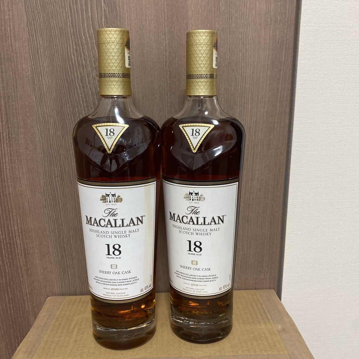 未開栓】The MACALLAN ザ・マッカラン 18年 シェリーオーク 2019 2020 ウイスキー 700ml 43% 二本セット 