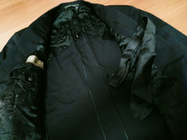 kkaa2236 ■ テーラー柿本 ■ フォーマル ジャケット ダブル ネクタイ付き 黒 ブラック Lサイズくらい_画像7