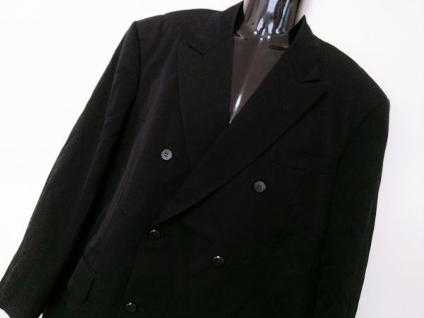 kkaa2236 ■ テーラー柿本 ■ フォーマル ジャケット ダブル ネクタイ付き 黒 ブラック Lサイズくらい_画像2