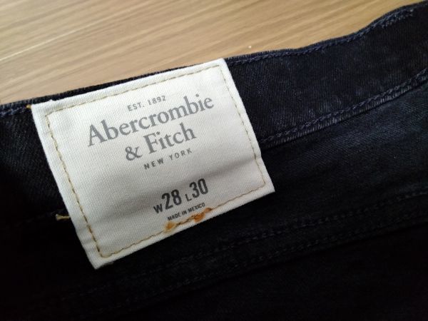 kkaa2297 ■ Abercrombie & Fitch ■ アバクロ ジーンズ デニムパンツ ジーパン Gパン ボトムス スリム 黒 ブラック 28 S_画像9