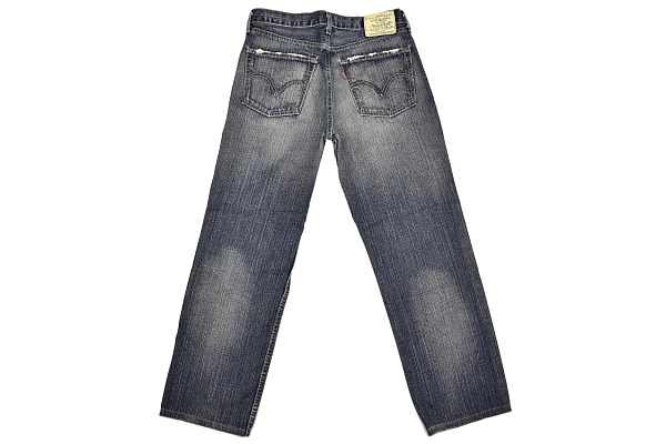 K-3325★超美品★Levi's リーバイス 502-03★色落ち抜群 鬼ひげ縦落ちヴィンテージ加工 濃紺インディゴ染めデニム ストレートジーンズ W32_画像10