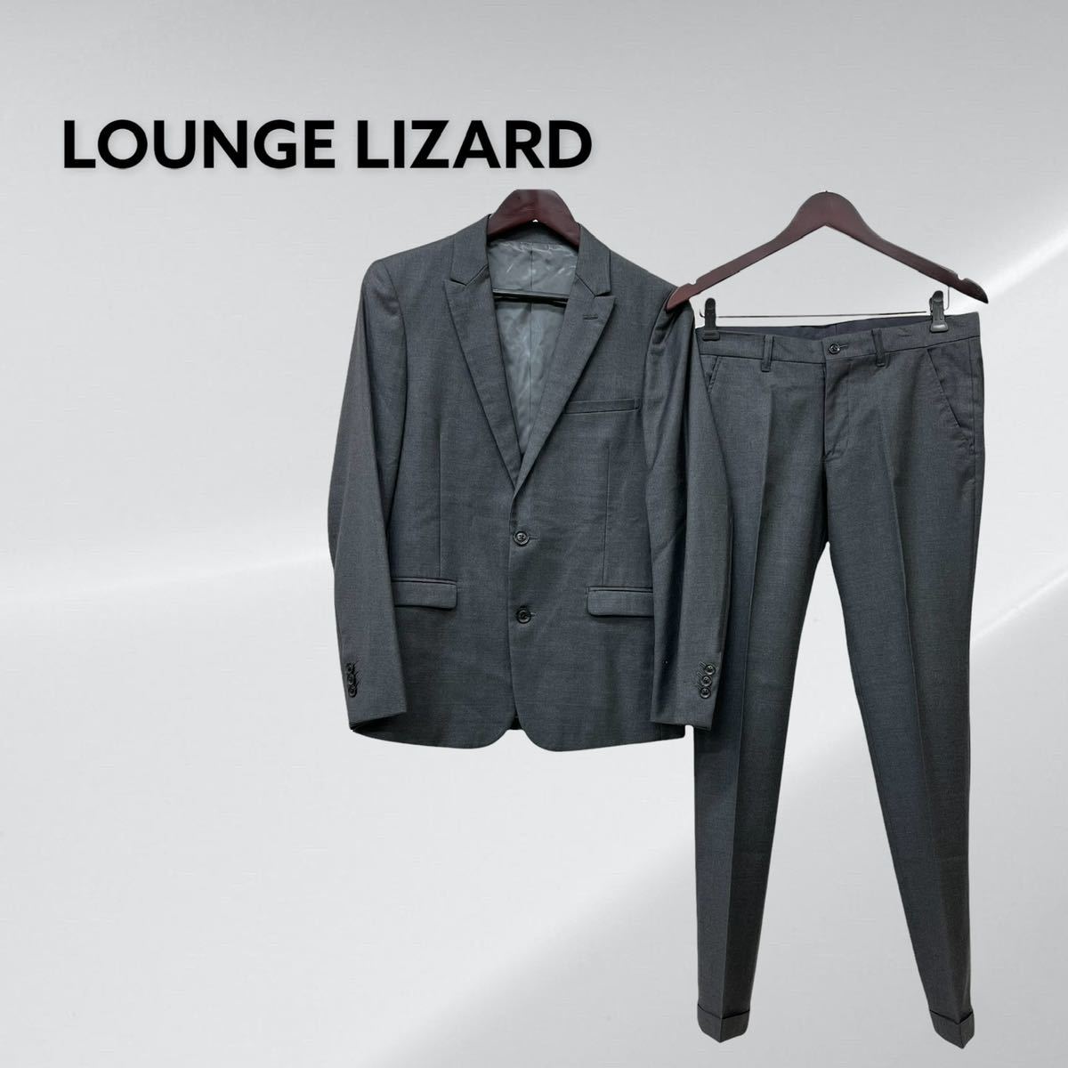 定価93,500円 LOUNGE LIZARD ラウンジリザード 5615 6820 LORO PIANA SUPER 130's 2B  ジャケット＆スラックスパンツ セットアップスーツ