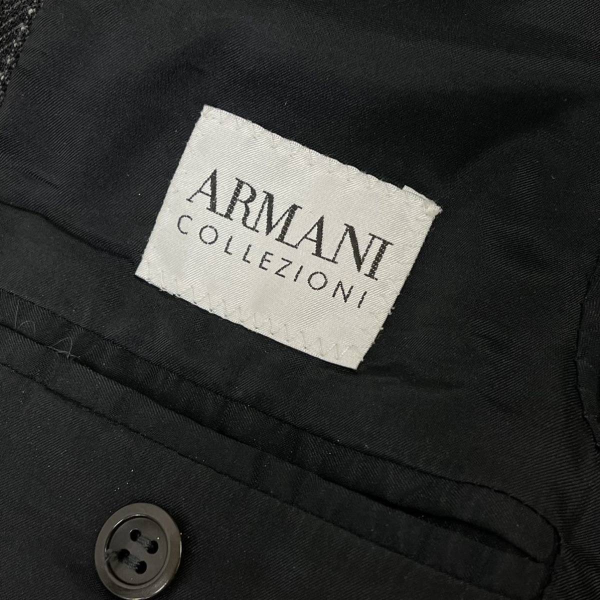 ARMANI COLLEZIONI アルマーニ コレッツォーニ ウール ストライプ 1B 総裏 テーラードジャケット＆スラックスパンツ  セットアップスーツ