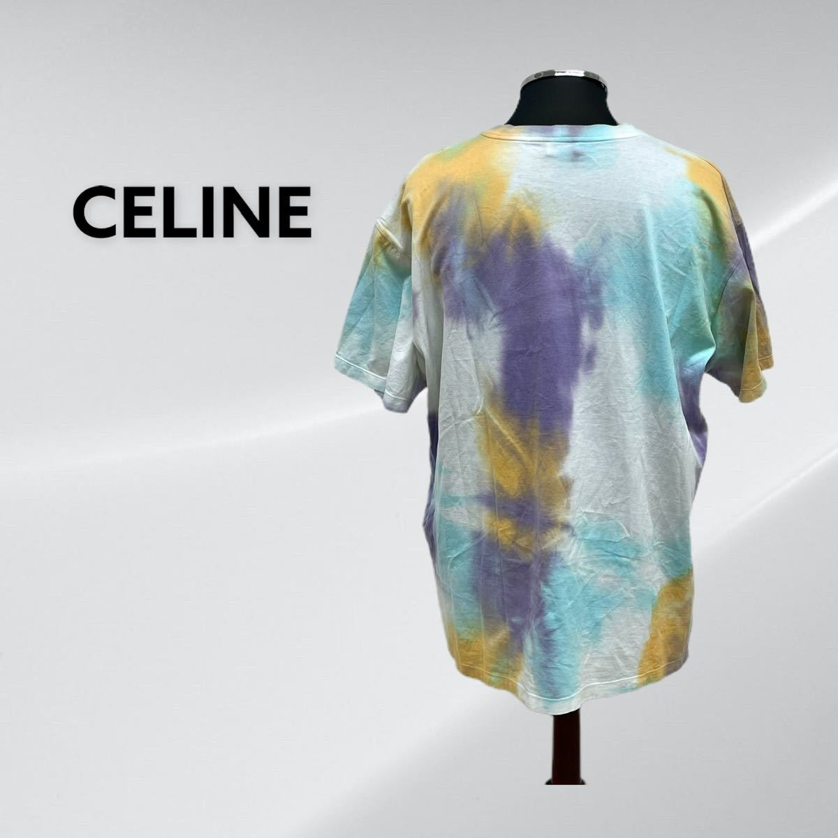 CELINE by Hedi Slimane セリーヌ バイ エディスリマン 21SS スタッズロゴプリント タイダイ ルーズTシャツ 2X687957M_画像2