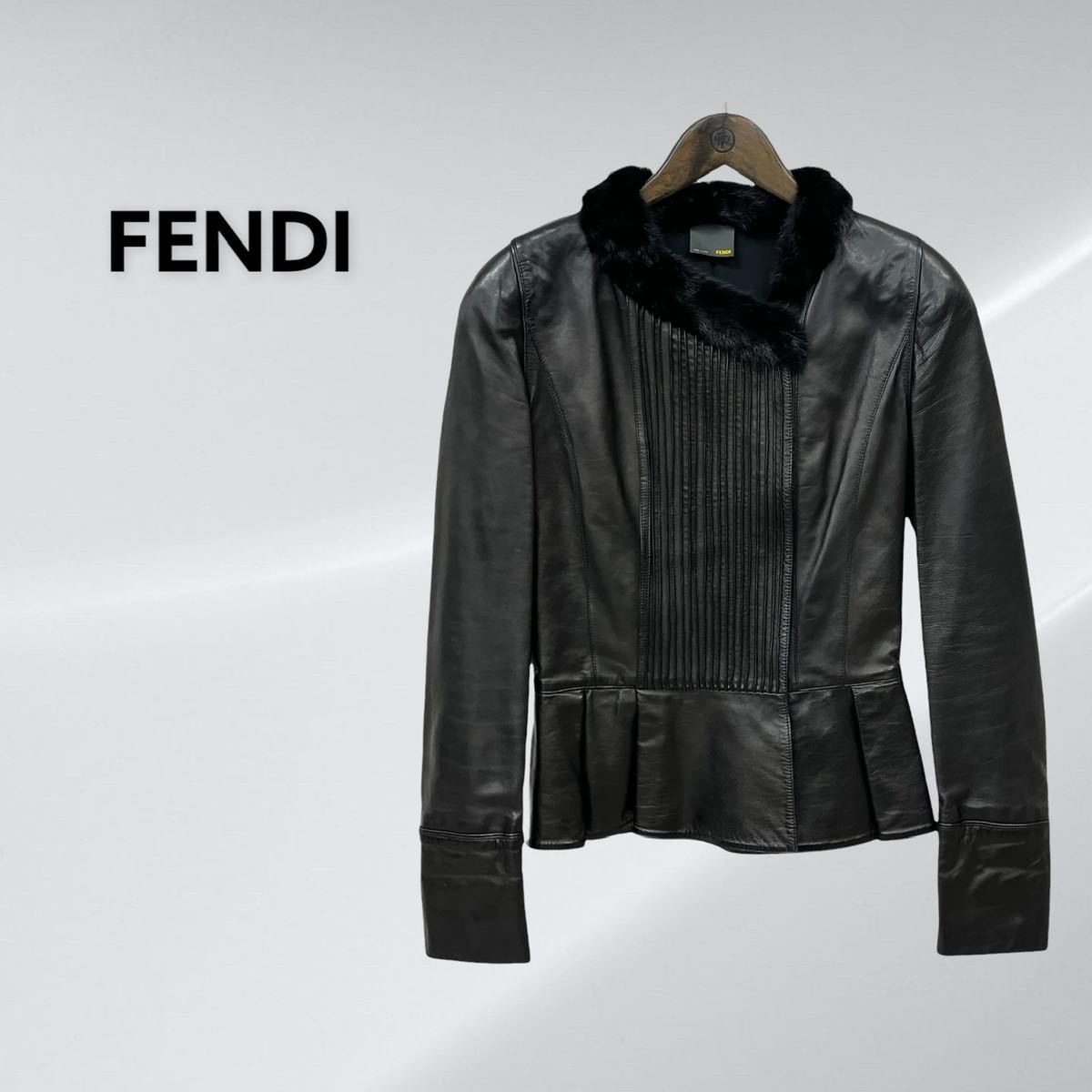 輝く高品質な FENDI フェンディ レディース ライダースジャケット